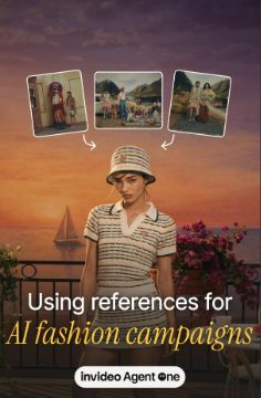 Using references for AI fashion campaigns reel cover